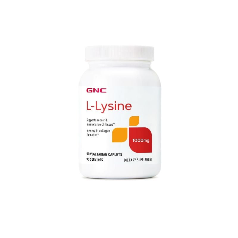 GNC L-Lysine 1000 mg, L-Lizina, 90 tablete La Reducere 1000