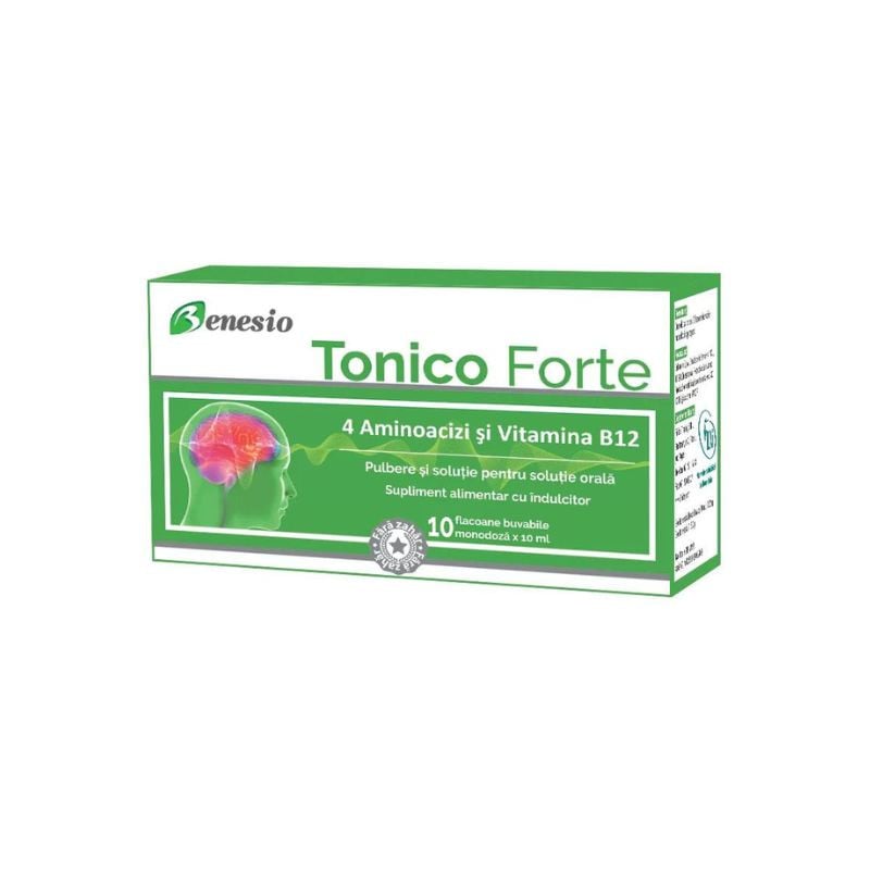 Benesio tonico forte 10 ml, tonic pentru organism, 10 flacoane