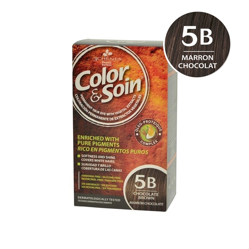 Vopsea de par marron chocolat 5B, Color&Soin