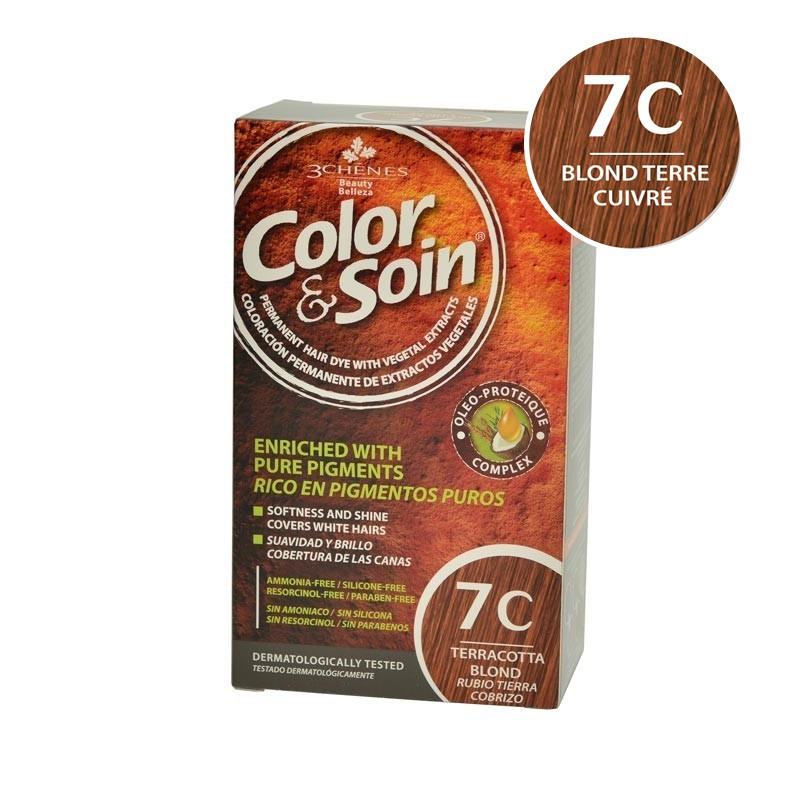 Vopsea de par blond terre cuivre 7C, Color&Soin