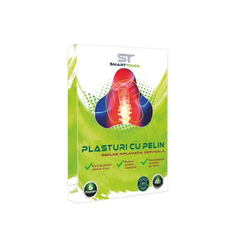Smart Touch Plasturi cu Pelin, Reduce Inflamatia zonei Cervicale, 6 plasturi cervicale imagine teramed.ro
