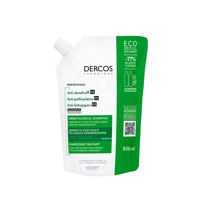VICHY Dercos Rezerva eco Sampon Antimatreata normal-gras, 500ml 500ml imagine 2022
