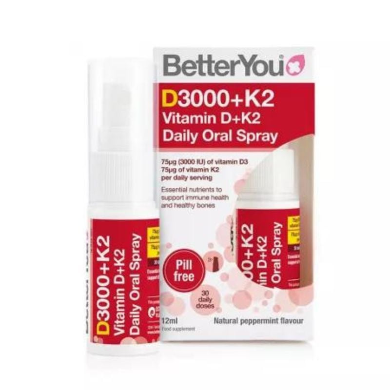 Spray oral cu vitamina d + k2, 3000ui, 12ml, betteryou