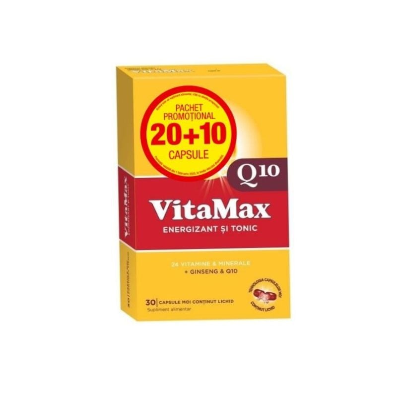 Pachet vitamax q10, 20 + 10 capsule, perrigo
