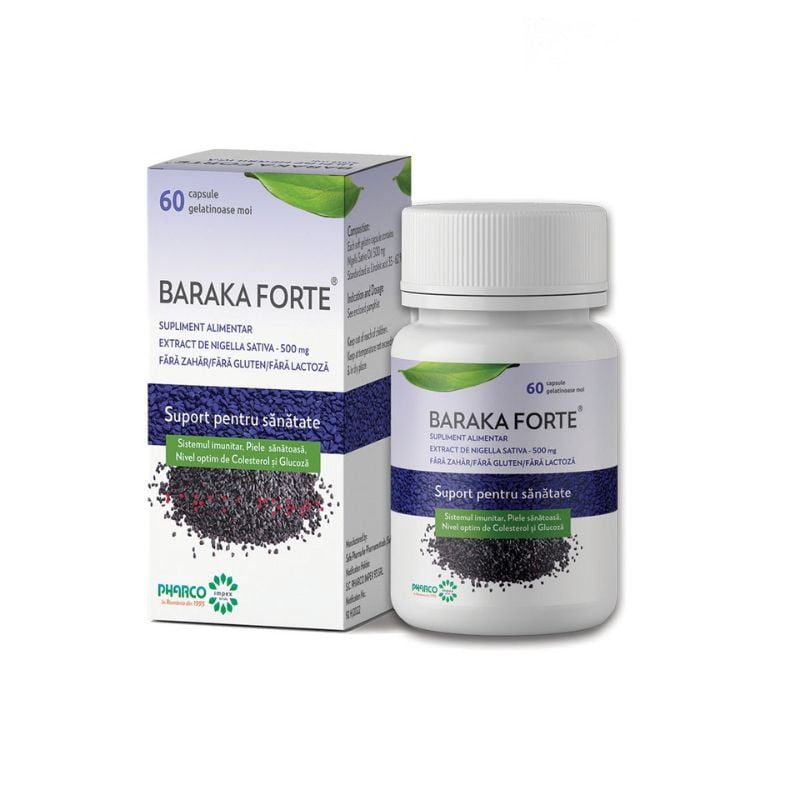 Baraka Forte, 500 mg, 60 capsule moi, Pharco 500 imagine 2022