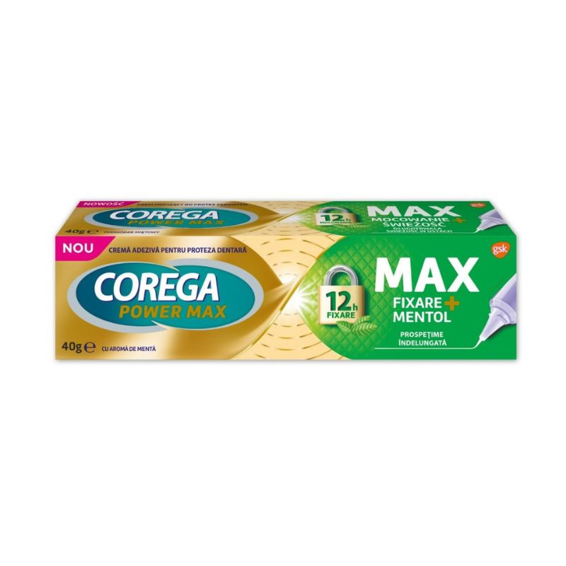 Crema adeziva pentru proteza dentara Max Fixare + Mentol Corega, 40 g, Gsk Frumusete si ingrijire 2023-09-22