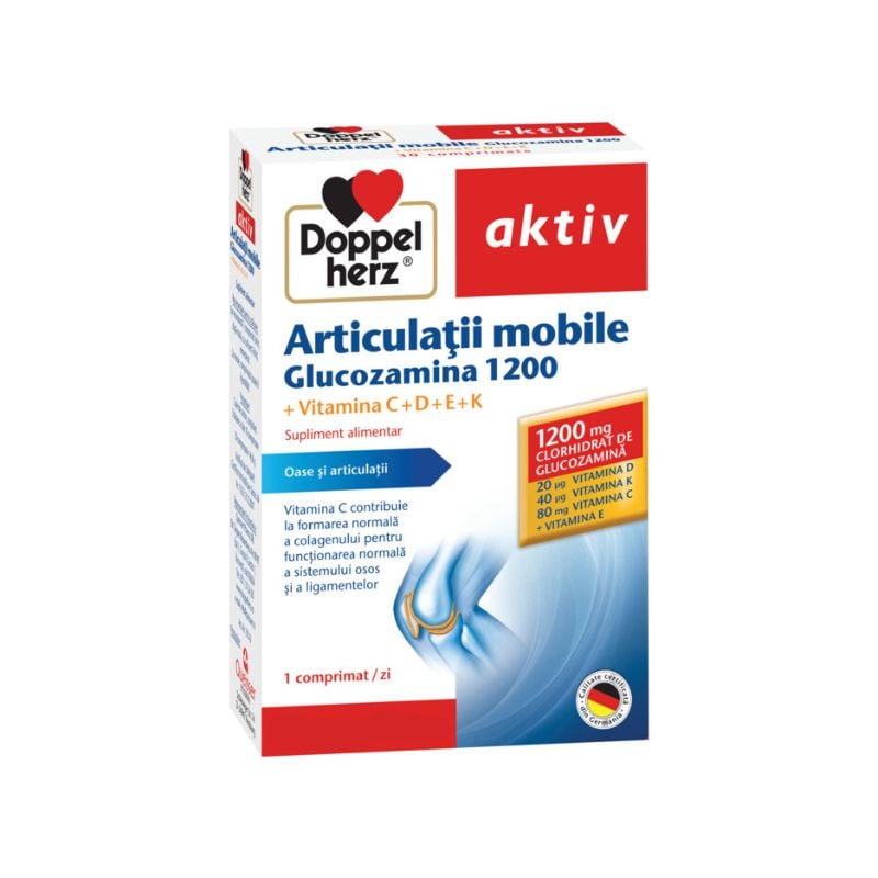 Articulatii mobile Glucozamina 1200, 30 comprimate, Doppelherz 1200