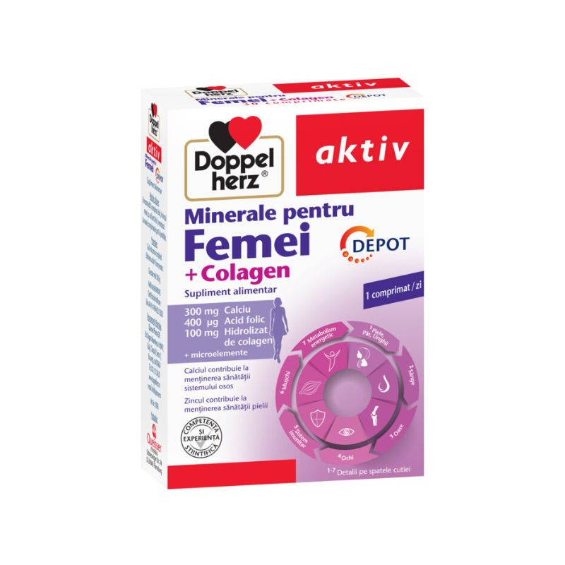 Minerale pentru femei + colagen, 30 comprimate, doppelherz