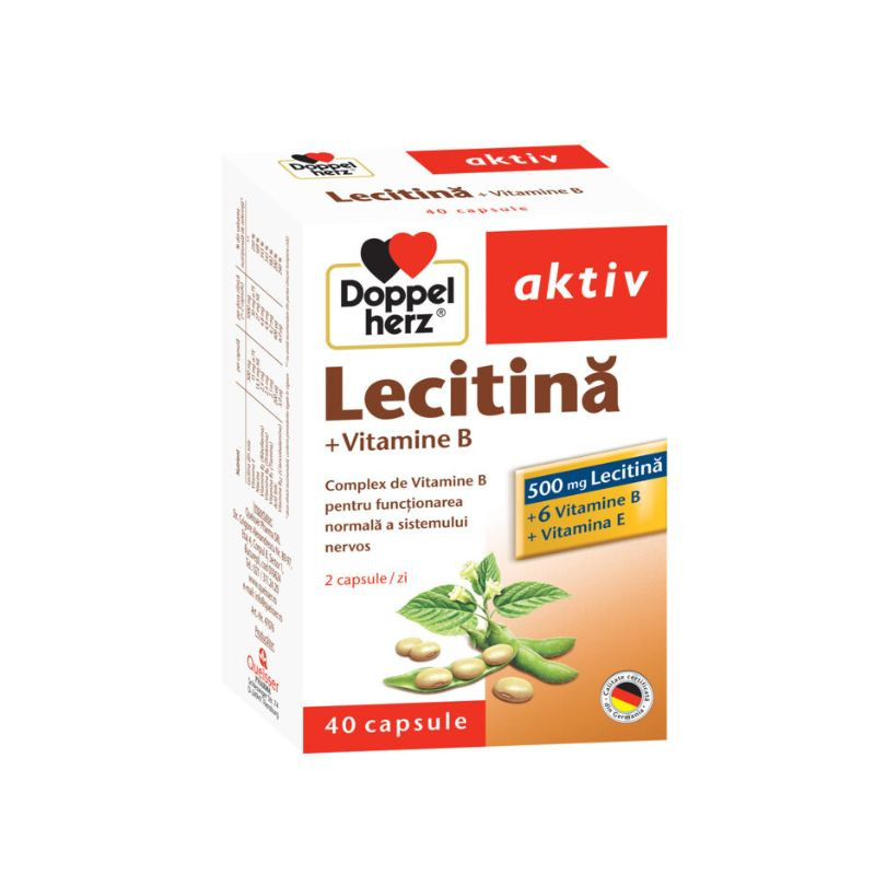 Aktiv Lecitina + Vitamine B, 40 capsule, Doppelherz Aktiv