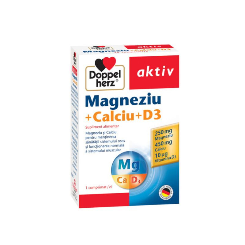 Magneziu Calciu D3, 30 comprimate, Doppelherz articulatii imagine noua