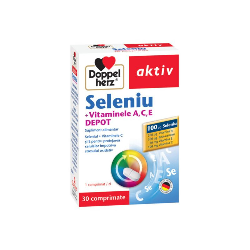 Aktiv Seleniu + Vitamina A + C+ E depot, 30 comprimate, Doppelherz Aktiv