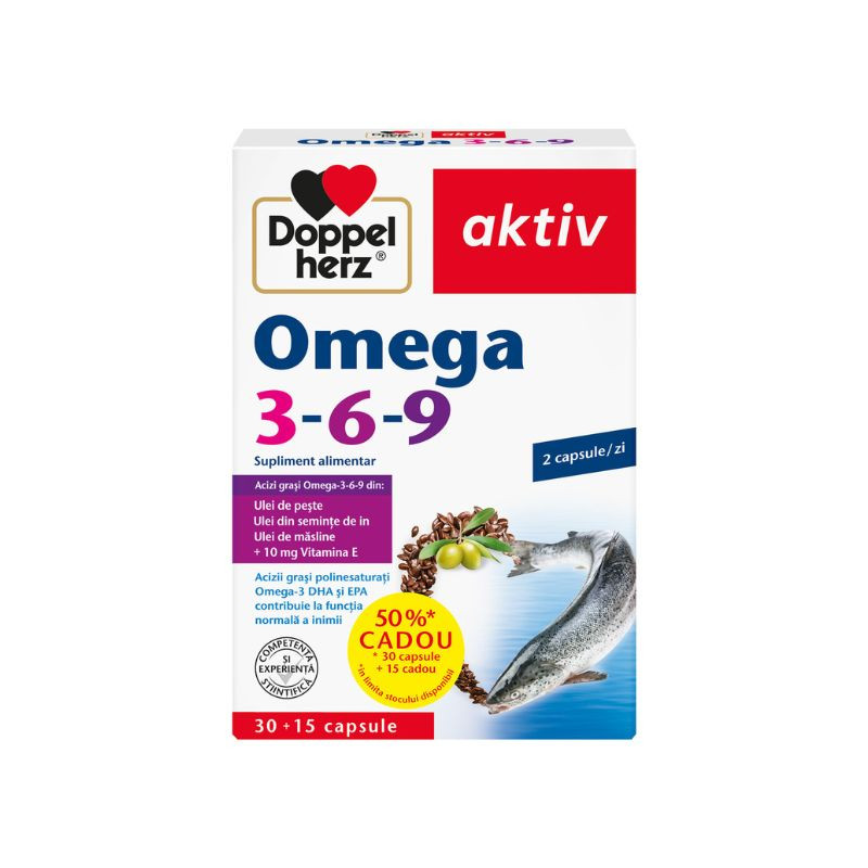 Aktiv Omega-3-6-9, 30+15 capsule, Doppelherz 3015 imagine noua