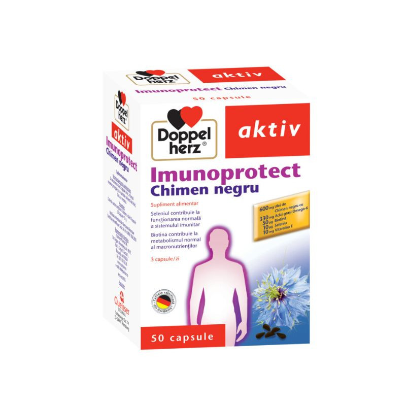 Aktiv Imunoprotect cu chimen negru, 50 capsule, Doppelherz Aktiv imagine 2022