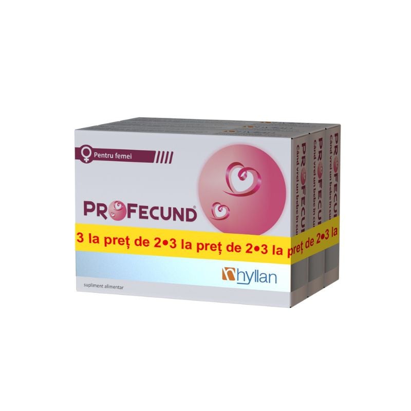 Pachet Profecund (2+1), 30 capsule, Hyllan Cuplu si sex 2023-09-23