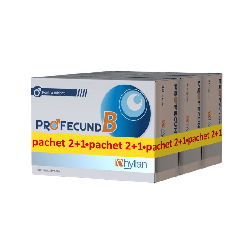 Pachet Profecund B (2+1), 30 capsule, Hyllan Cuplu si sex 2023-09-23