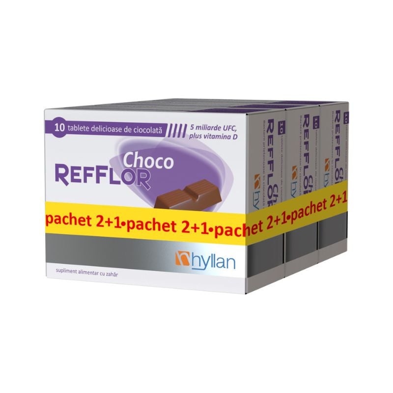 Pachet Refflor Choco (2+1), 10 tablete, Hyllan