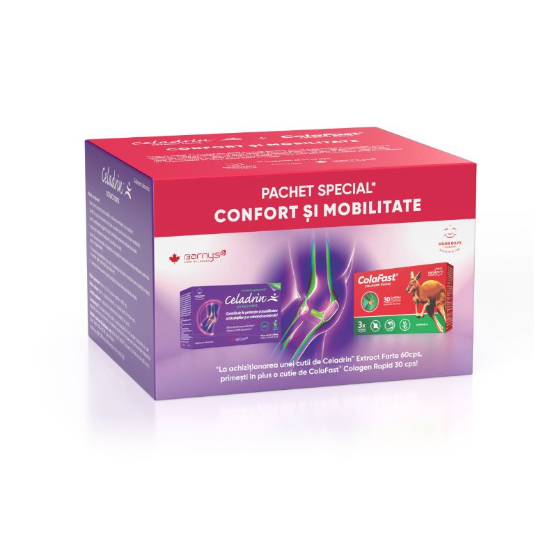 Pachet Promotional Celadrin Extract Forte 60 capsule + Colafast Colagen Rapid 30 capsule articulatii imagine noua