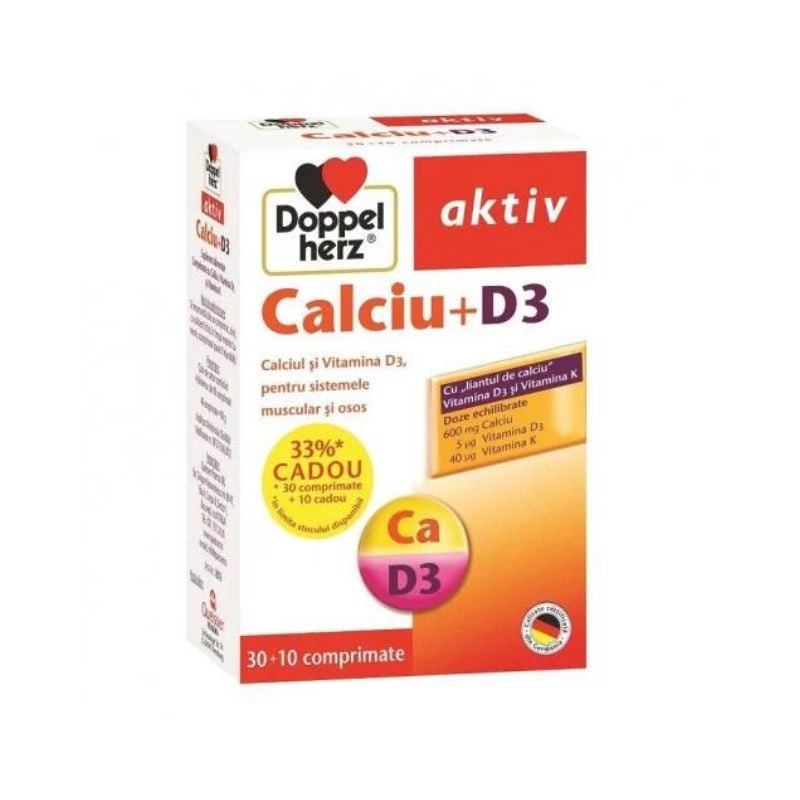 Calciu + D3, 30 + 10 comprimate, Doppelherz Articulatii