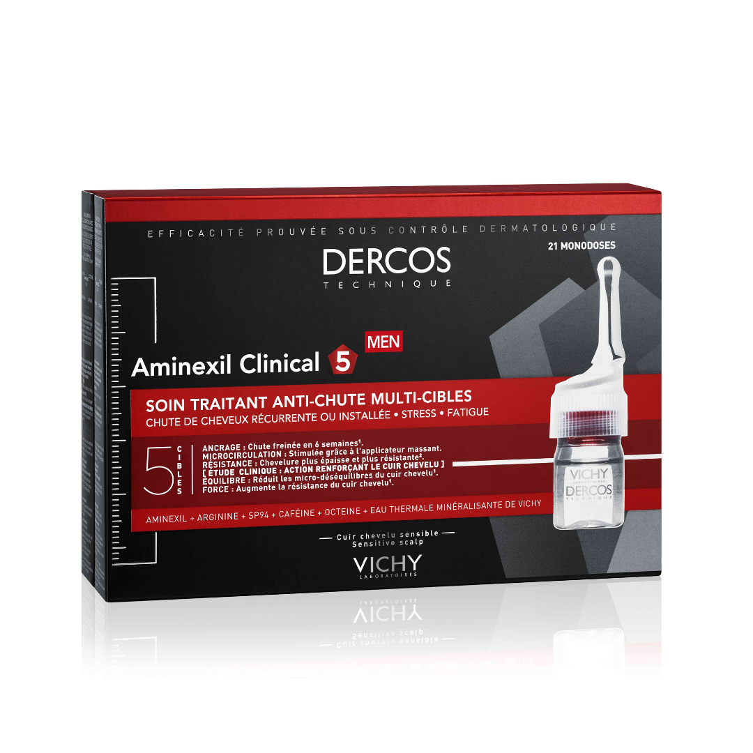 Tratament Impotriva Caderii Parului Pentru Barbati Dercos Aminexil Clinical 5, 21 Fiole*6 Ml, Vichy