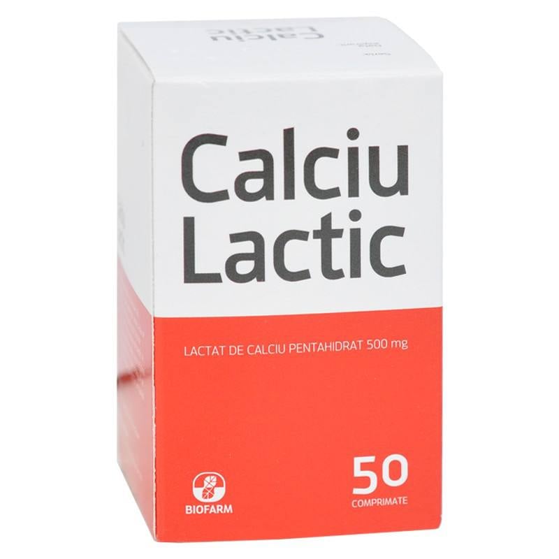 Biofarm Calciu Lactic, 50 comprimate Vitamine si minerale 2023-10-03 3