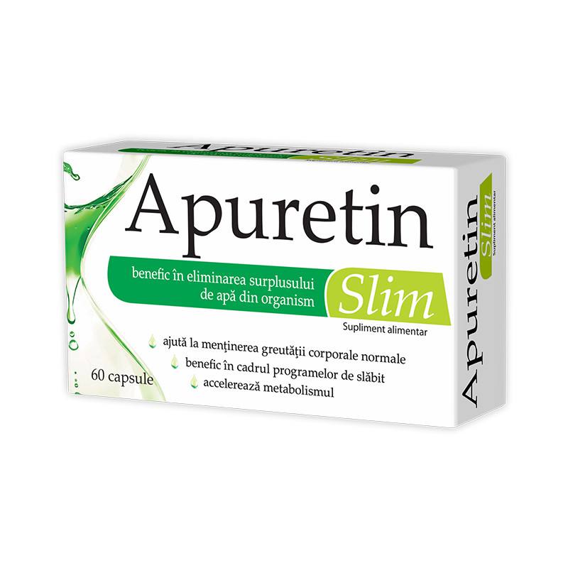 Apuretin Slim, 60 capsule, retentia de apa Apa imagine noua