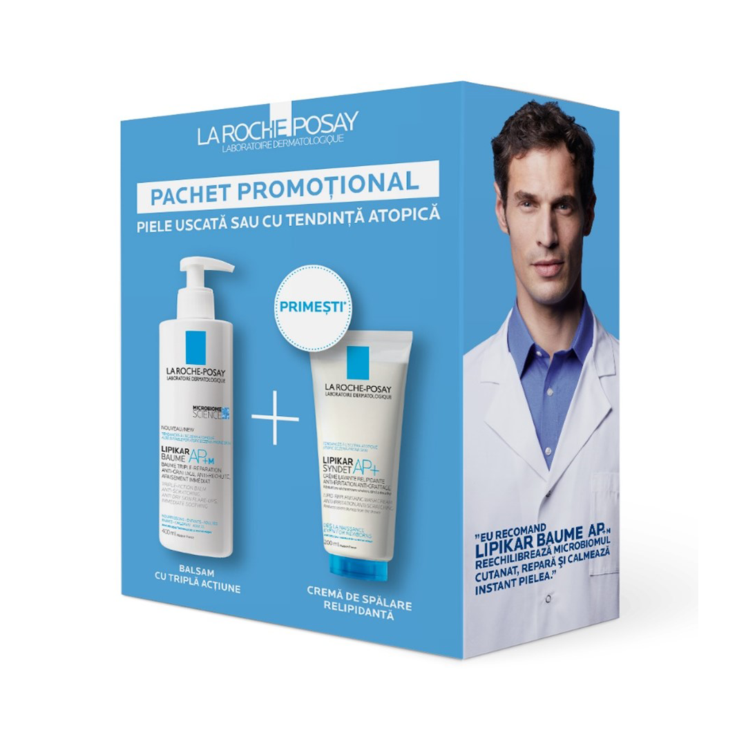Pachet Balsam Lipikar Baume AP+M, 400 ml + Crema de spalare Syndet AP+, 200 ml, La Roche-Posay 200% imagine noua
