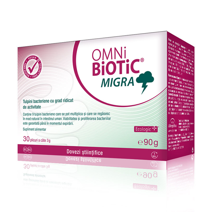 Omni Biotic Migra, 30 plicuri*3g, Institut AllergoSan La Reducere Allergosan