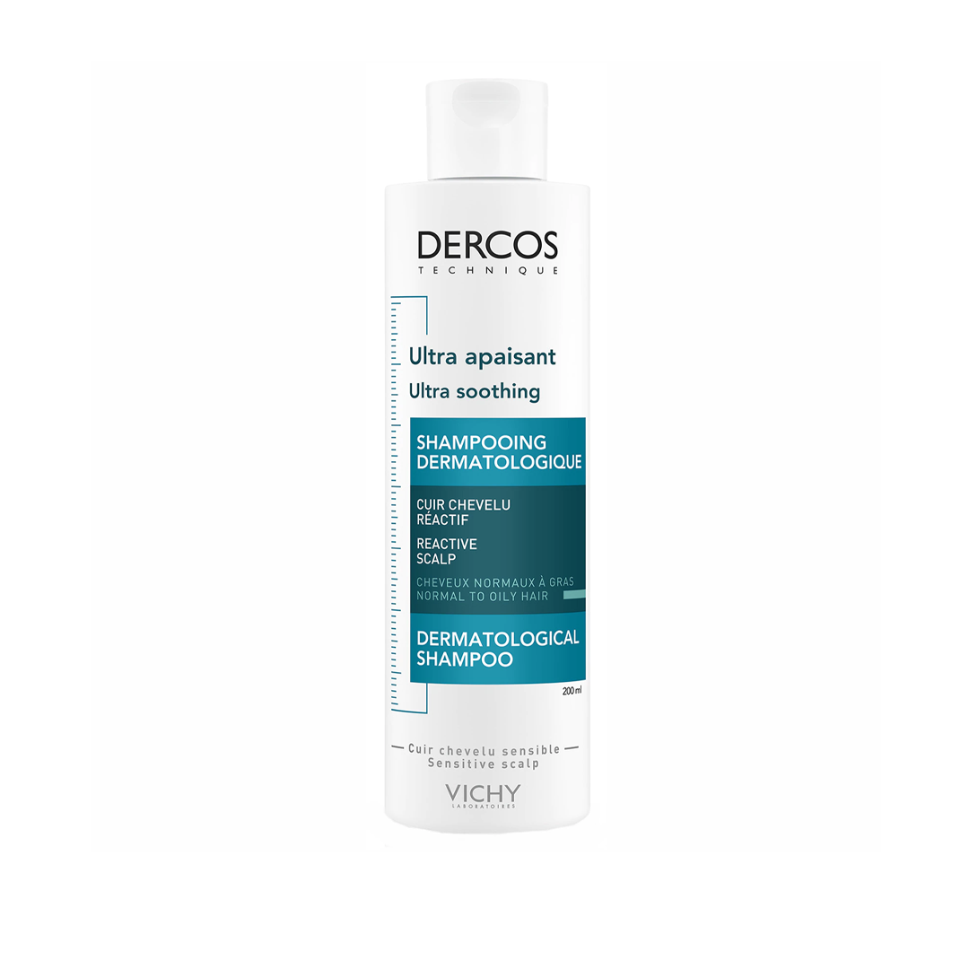 Sampon Ultra Calmant Pentru Par Gras Si Normal Dercos Ultra Soothing, 200 Ml, Vichy