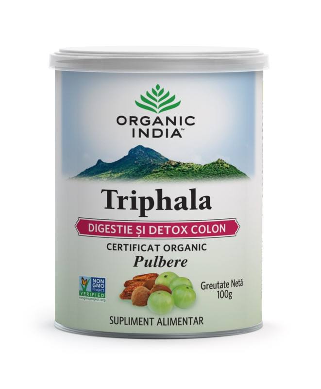 Pulbere Triphala Digestie Detox Colon, 100 g, Organic India 100 imagine 2021