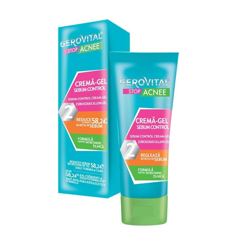 Gerovital Stop Acnee, Crema Gel Sebum Control, 50 Ml