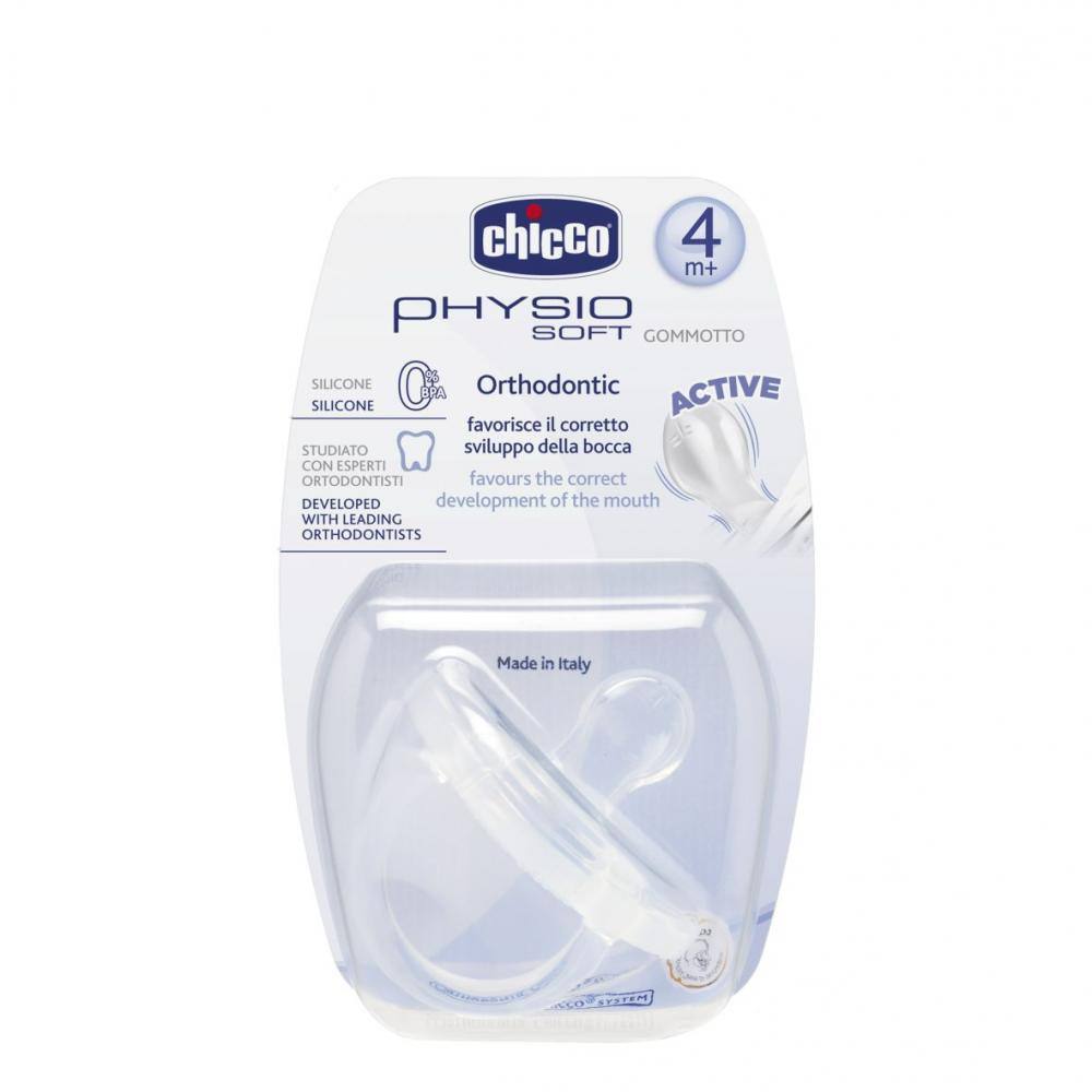CHICCO Suzeta silicon, 4 luni+, monobloc ortodontica Physio soft Bebe