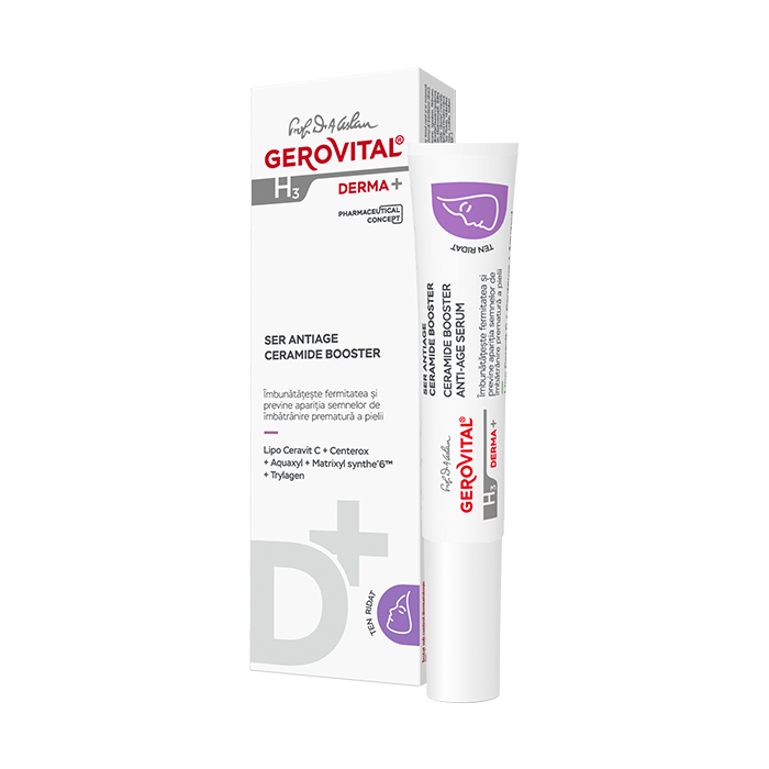 Ser antirid cu Ceramide Booster H3 Derma+, 15 ml, Gerovital antirid imagine 2021