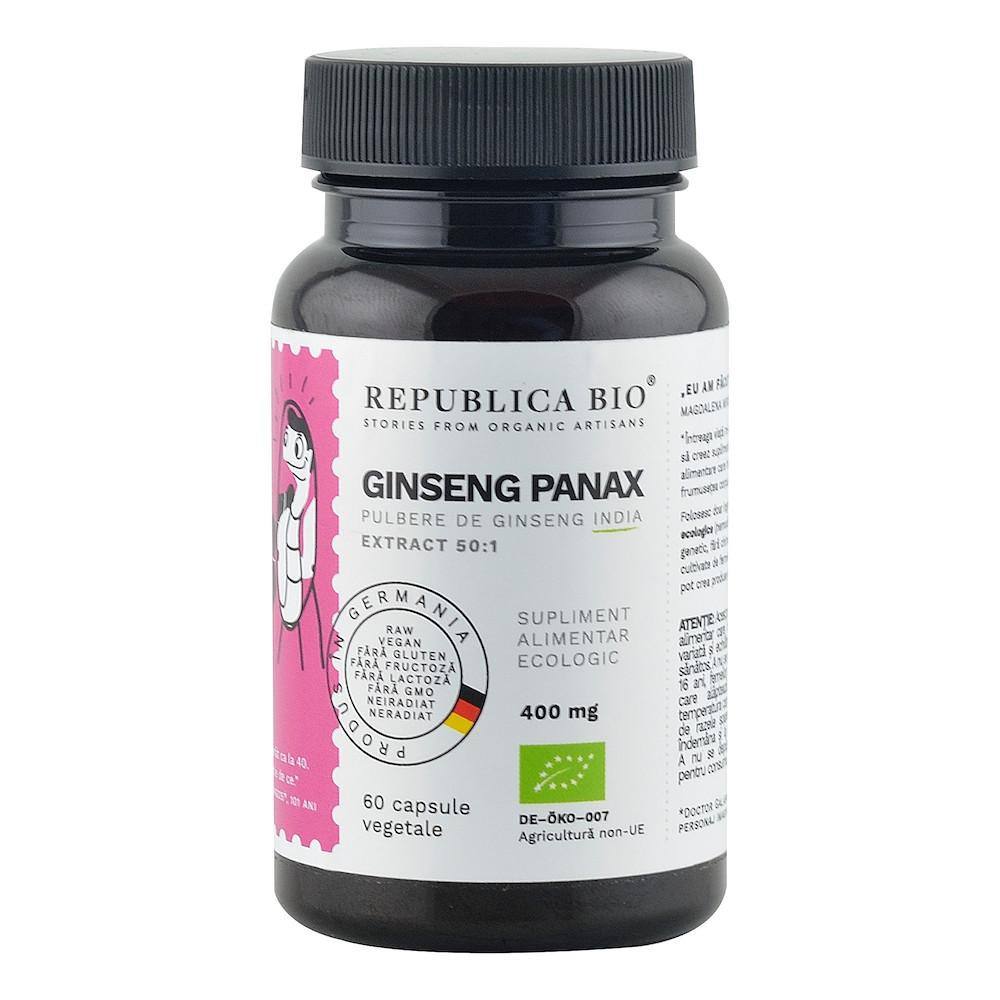 Panax Ginseng ecologic 60 capsule, Republica BIO bio imagine 2021