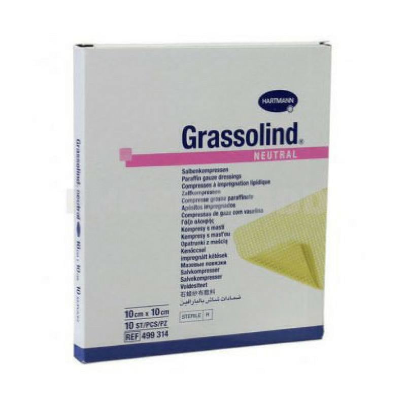HartMann Grassolind pansament cu unguent 10x10cm, 10 bucati 10x10cm imagine teramed.ro