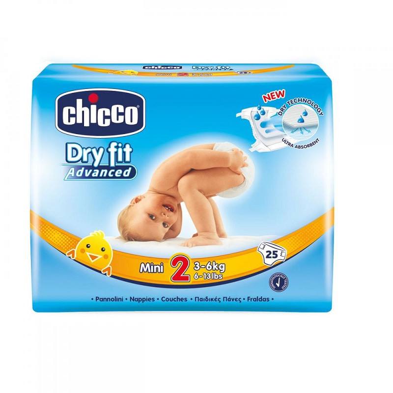 Chicco Scutece Nr 2 Dry Fit Mini, 3-6kg X 25 Bucati