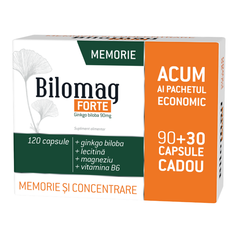 Bilomag Forte Memorie 90 capsule + 30 cadou Activitate cerebrala