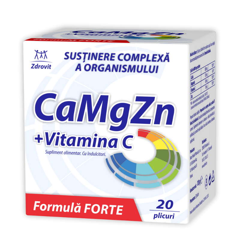 Ca+mg+Zn+ C Forte, 20 plicuri Ca+Mg+Zn imagine noua