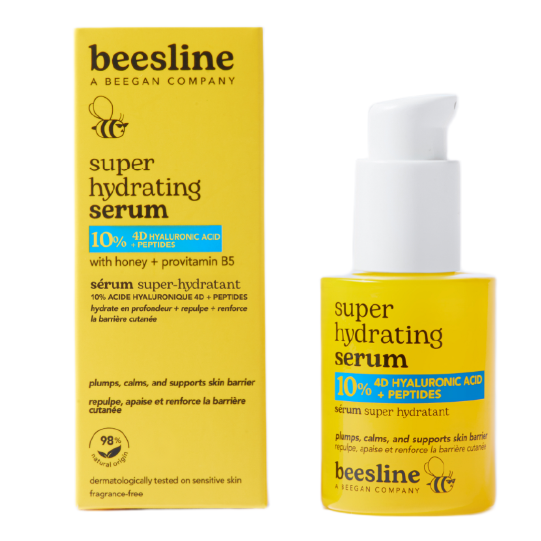 Ser facial super hidratant cu 10% Acid Hialuronic 4D si Peptide, 30 ml, Beesline