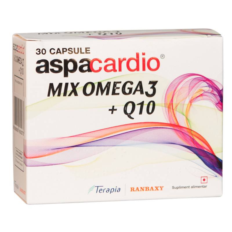 Aspacardio Mix Omega3 +Q10, 30 capsule Aspacardio imagine noua