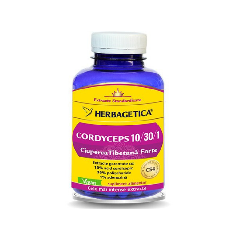 Cordyceps 10/30/1, 120 capsule, Herbagetica 10/30/1 imagine teramed.ro