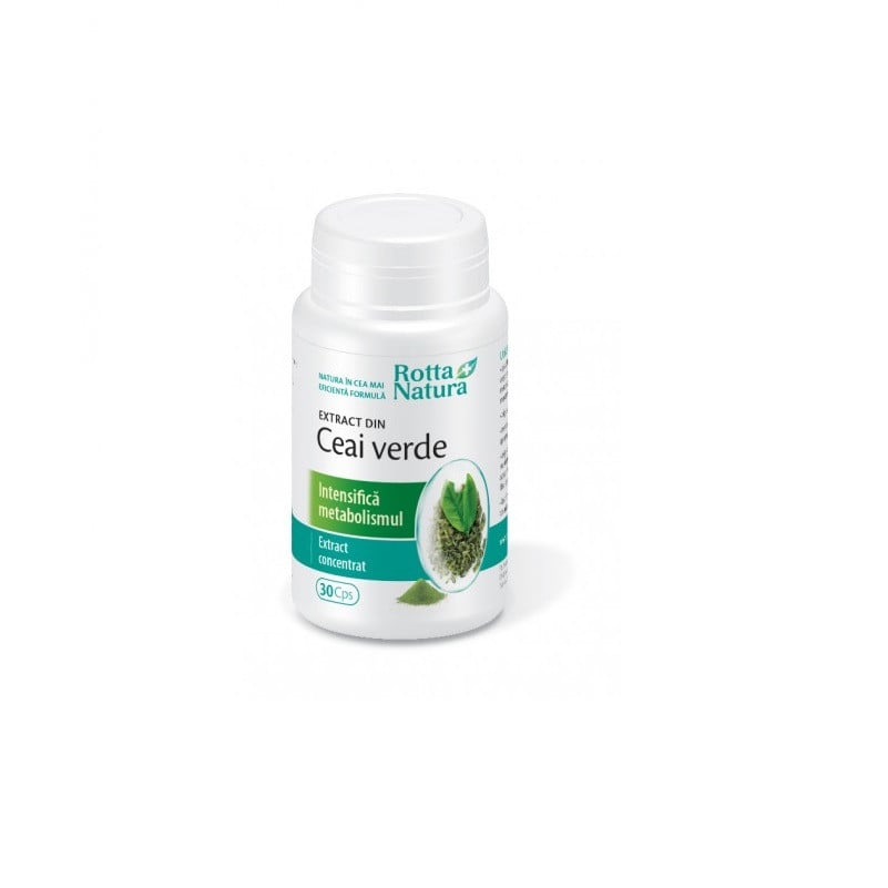 Ceai verde extract, 30 capsule, Rotta Natura Apa imagine noua