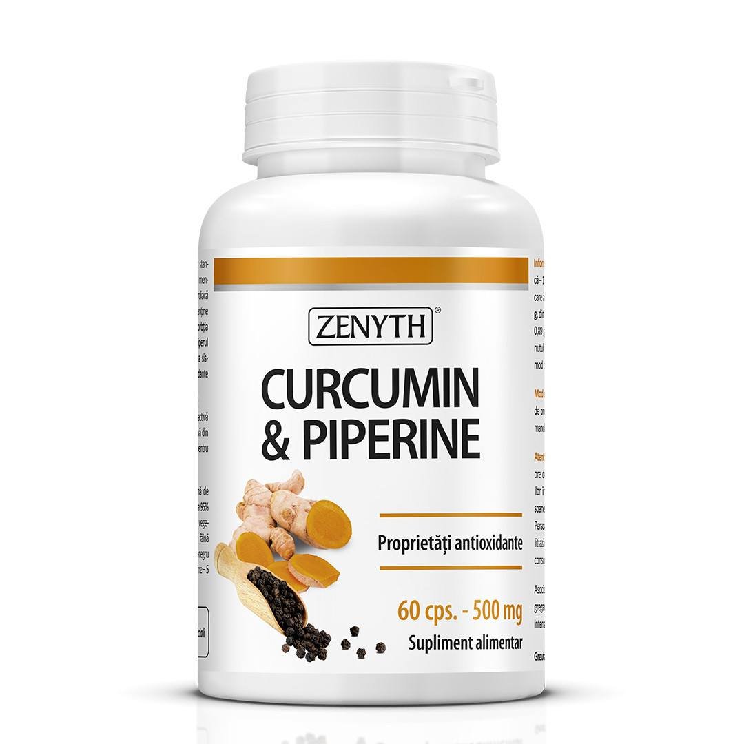 Curcumin & Piperine 500 mg, 60 capsule, Zenyth 500 imagine 2022