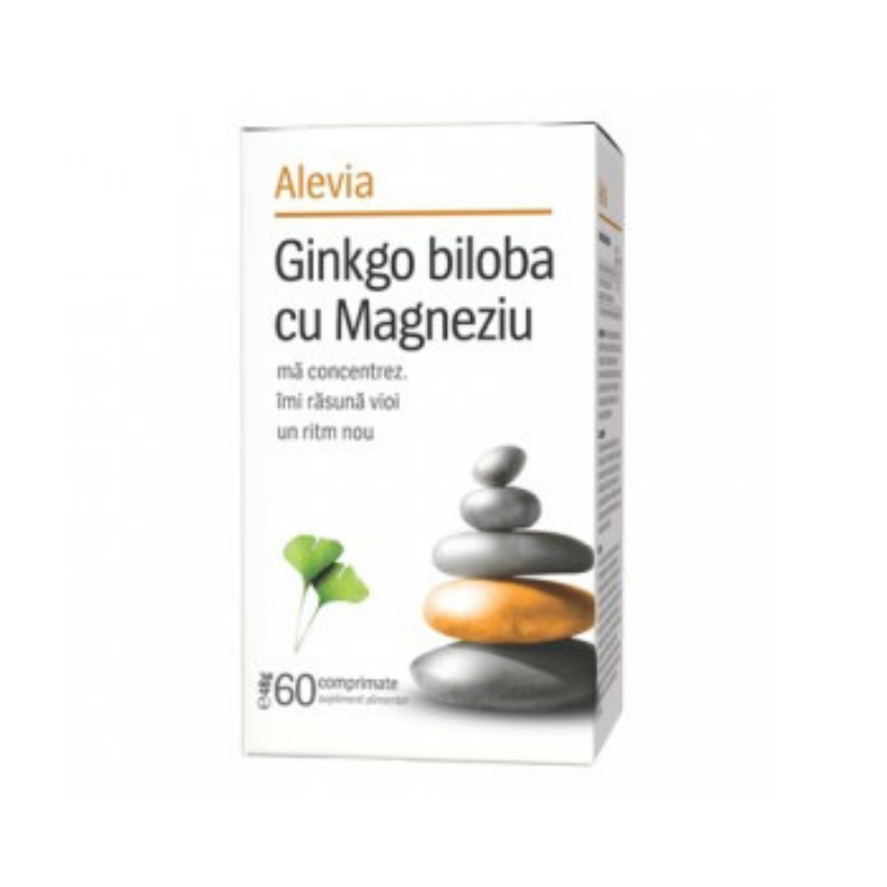 Alevia GINKGO BILOBA CU MAGNEZIU, 60 caps