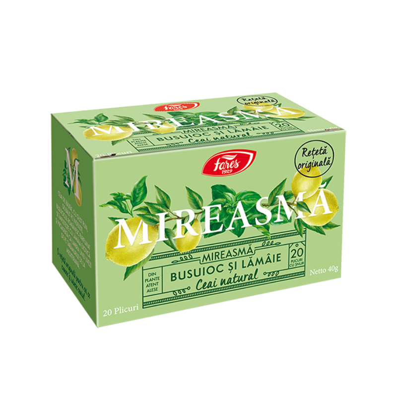 Ceai natural – mireasma busuioc si lamaie, 20 plicuri, FARES Busuioc imagine noua