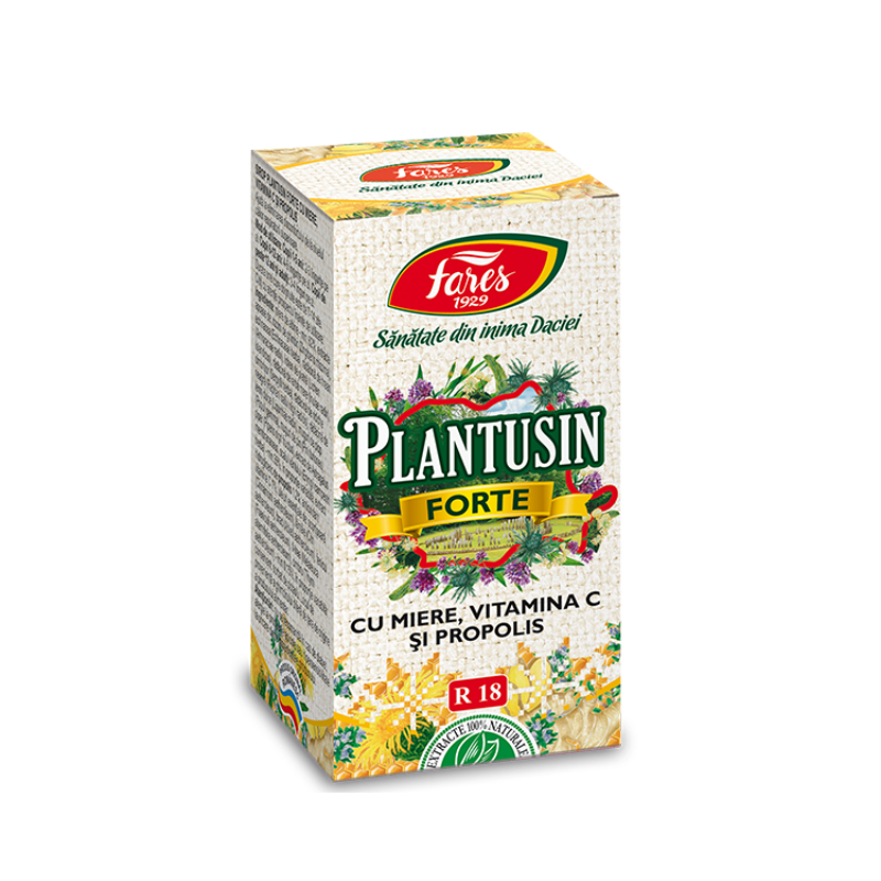Sirop Plantusin Forte miere, propolis, 100 ml, FARES 100 imagine noua