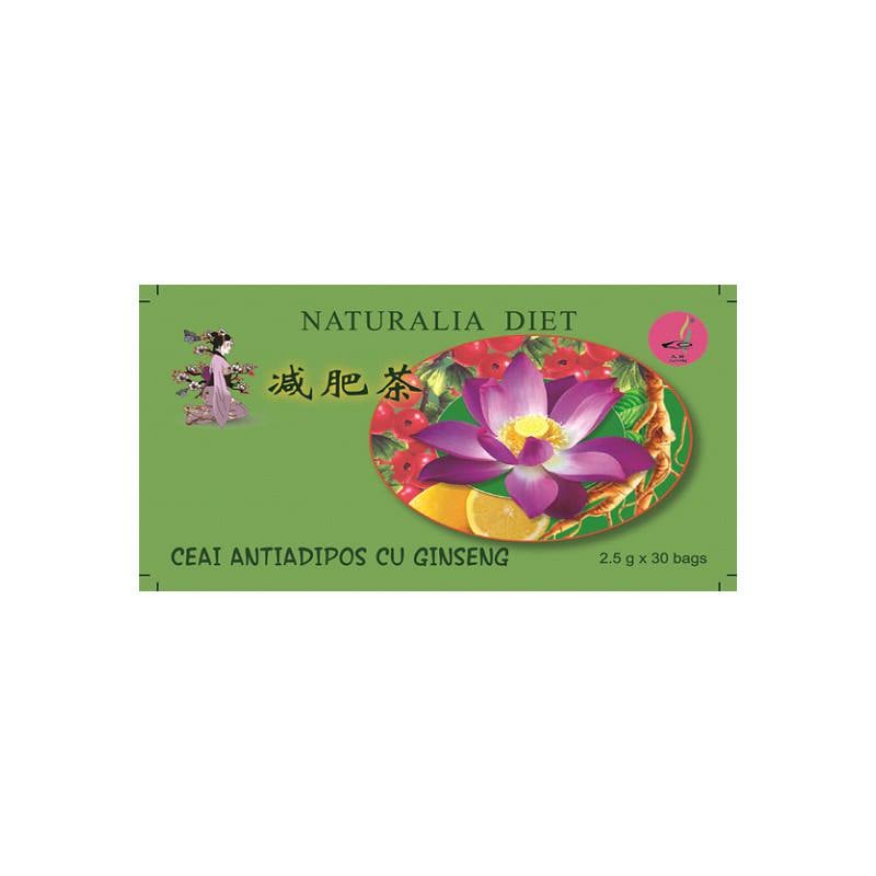 Ceai antiadipos cu Ginseng NATURALIA DIET, 30 doze x 2,5 g Ceai antiadipos