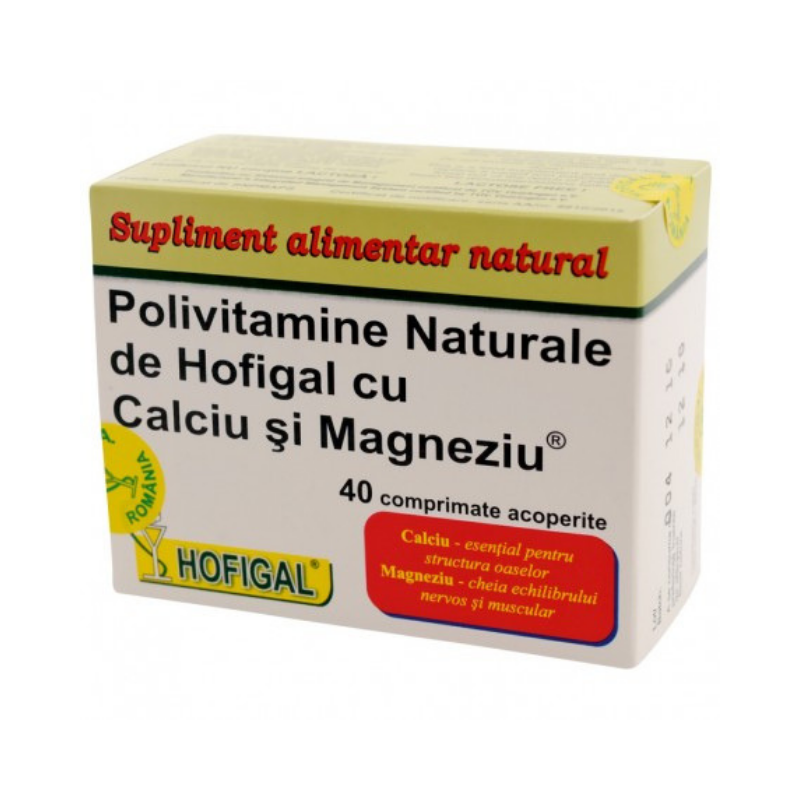 HOFIGAL Polivitamine Calciu si Magneziu, 40 comprimate Articulatii, oase si muschi