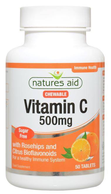 NATURES AID Vitamina C 500 mg , 50 tablete masticabile 500 imagine teramed.ro