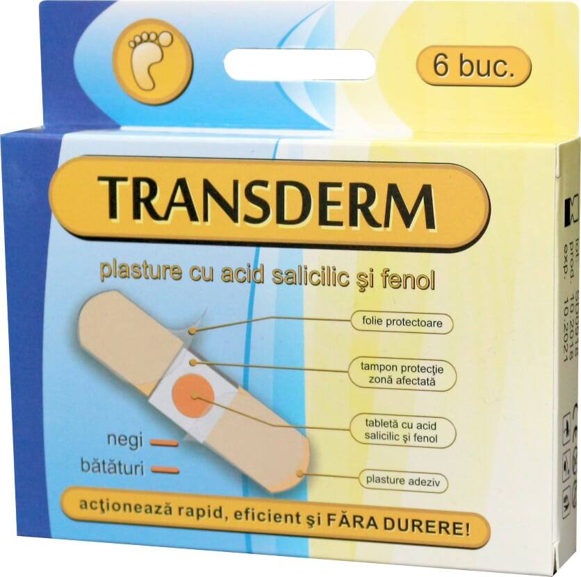 Transderm Plasture Cu Acid Salicilic, 6 bucati Dispozitive Medicale 2023-09-22 3