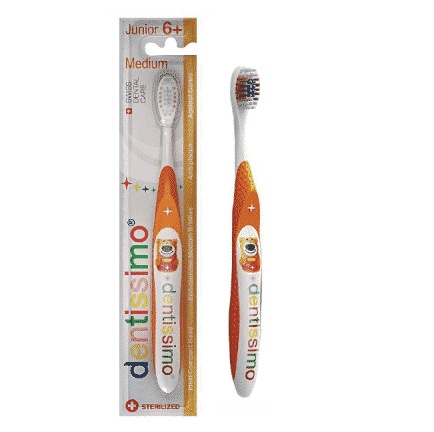 Dentissimo periuta de dinti orange copii Junior 6+ years Medium bristles bristles